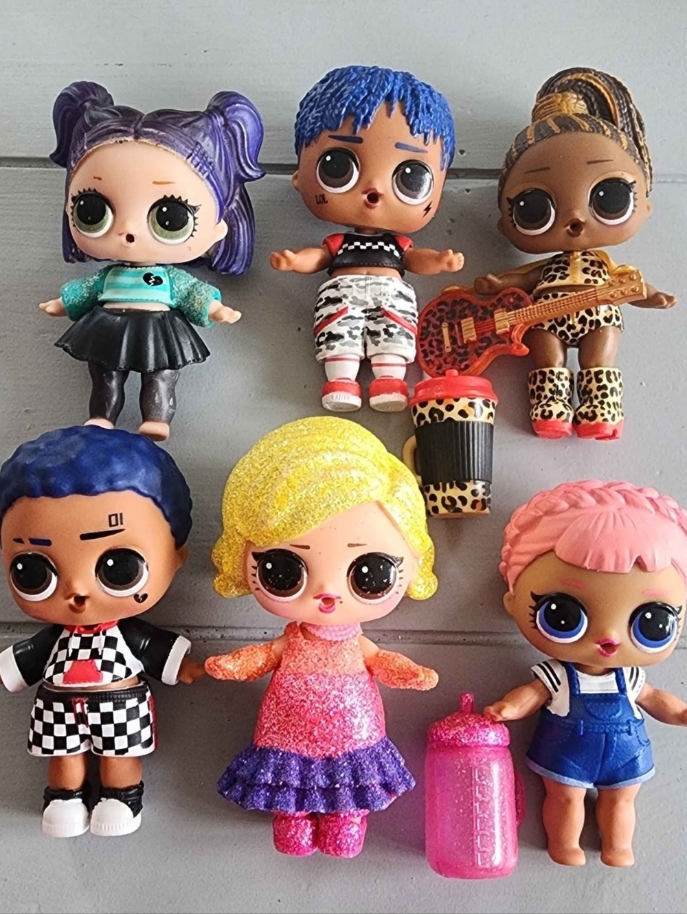 MGA LOL Surprise! Doll / Mixed Pet Lot of 6 Collection Mini Dolls Rocker Movie